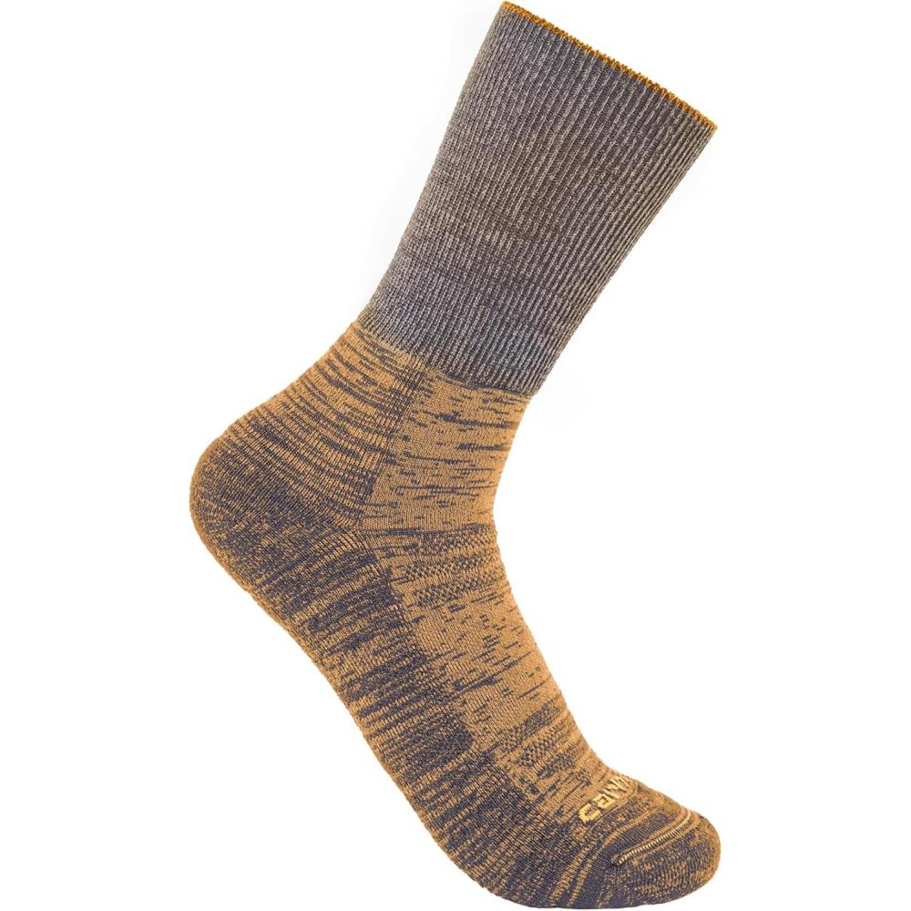 imageCarhartt Mens SC9510M Twin Knit Heavyweight Diamond Plate Crew SockAmber Glow