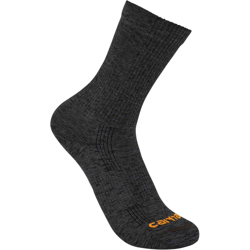 imageCarhartt Mens SC9980M Lightweight Durable NylonSynthetic Blend Crew SockCarbon Heather