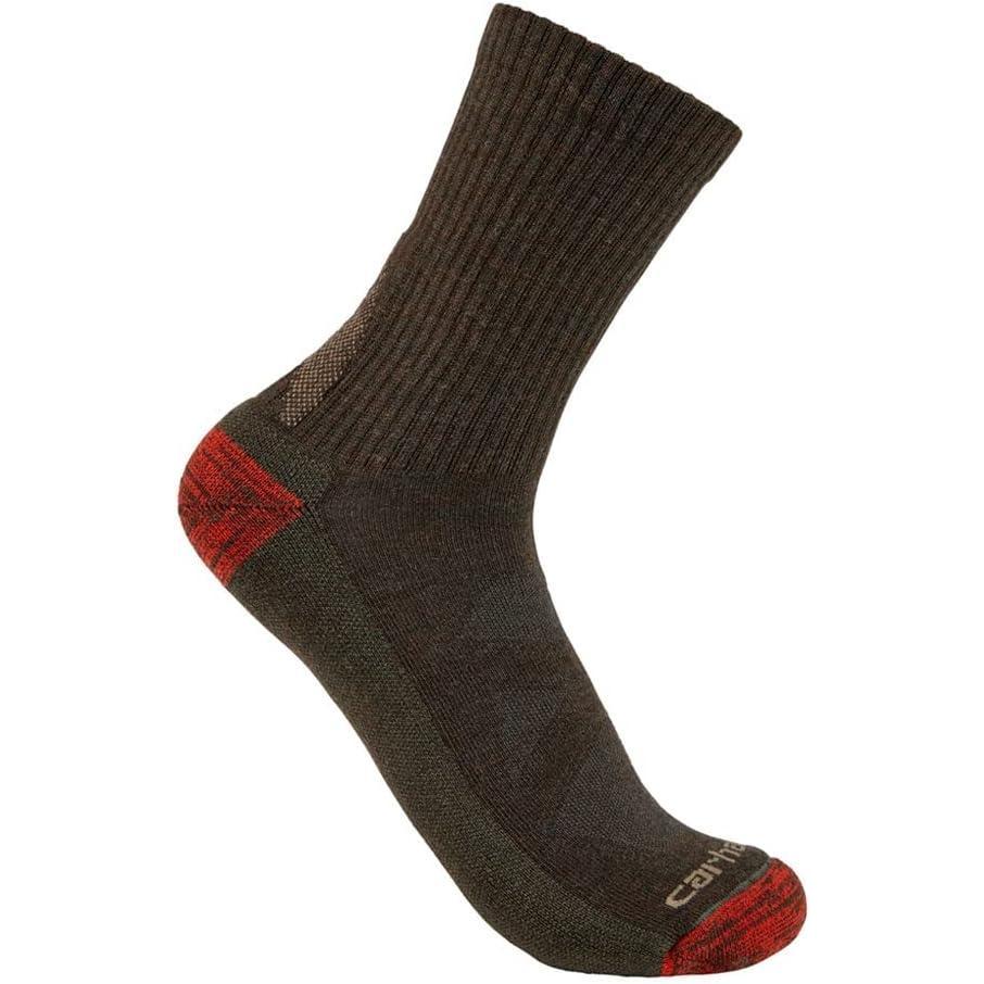 imageCarhartt mens Midweight Merino Wool Blend Short Crew SockOlive