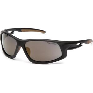 Carhartt Ironside Safety Glasses, Retail Clamshell Packaging, Black/Tan Frame, Sandstone Bronze Anti-Fog Lens(Black / Tan)