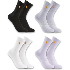 Carhartt boys Midweight Embroidered Crew Sock 4 Pack(Assorted 02)