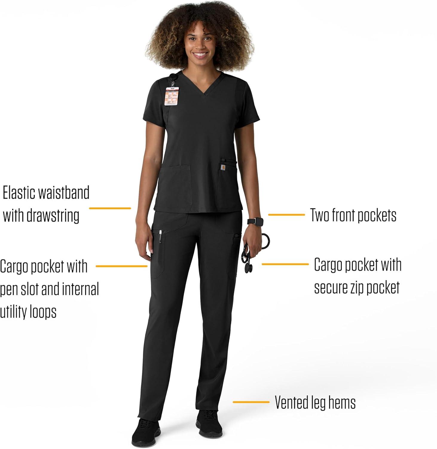 imageCarhartt Womens Womens Straight Leg Cargo Scrub PantBlack