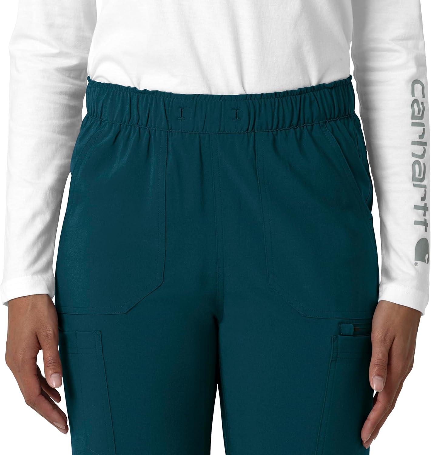 imageCarhartt Womens Womens Straight Leg Cargo Scrub PantCaribbean Blue