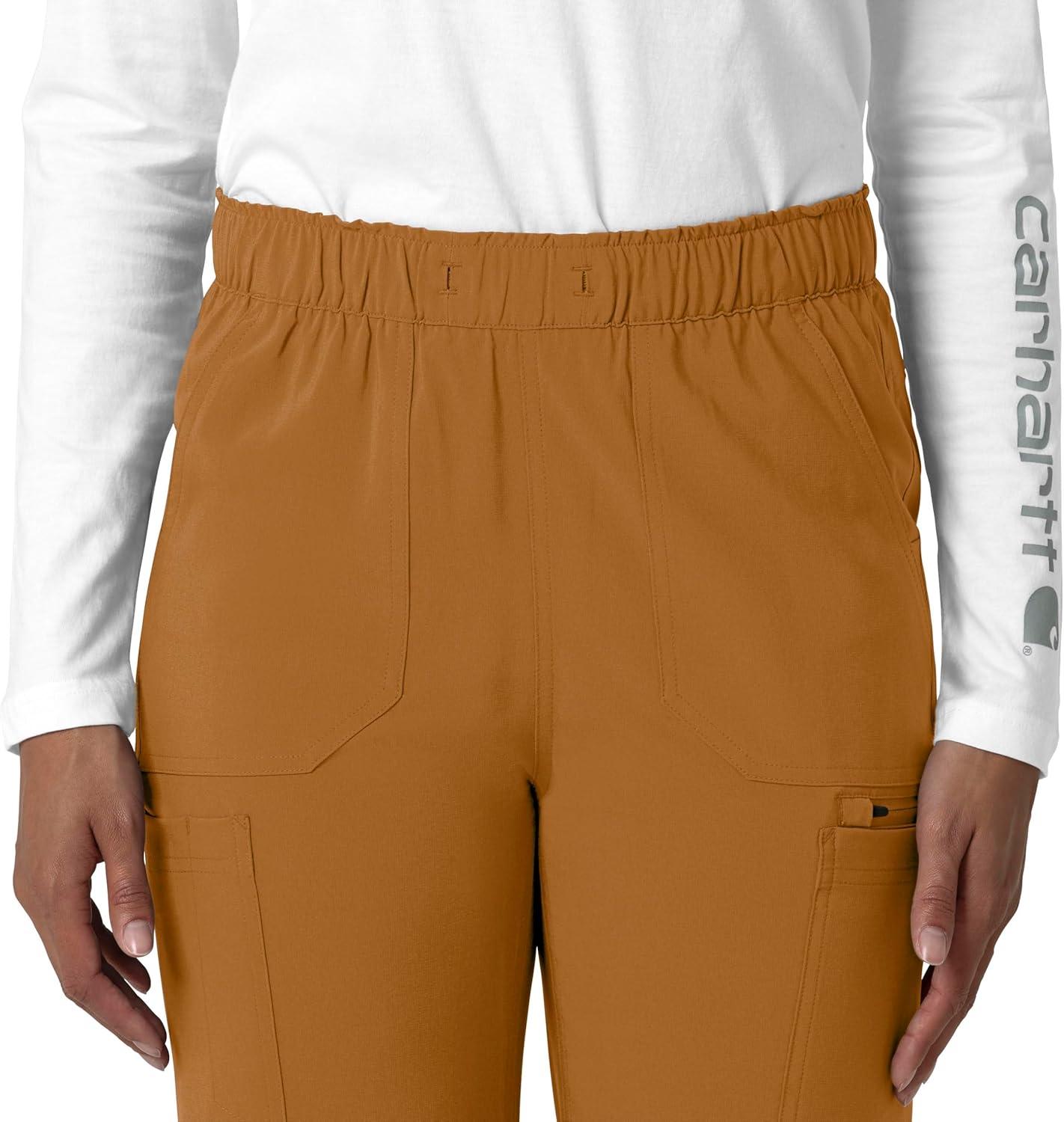 imageCarhartt Womens Womens Straight Leg Cargo Scrub PantFox Brown