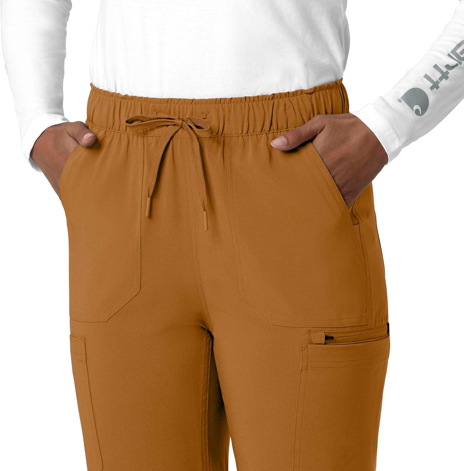 imageCarhartt Womens Womens Straight Leg Cargo Scrub PantFox Brown