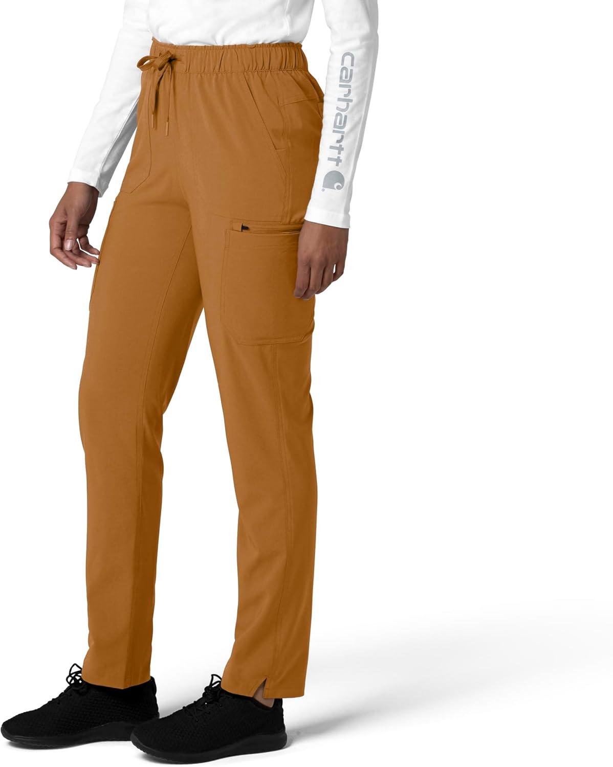 imageCarhartt Womens Womens Straight Leg Cargo Scrub PantFox Brown