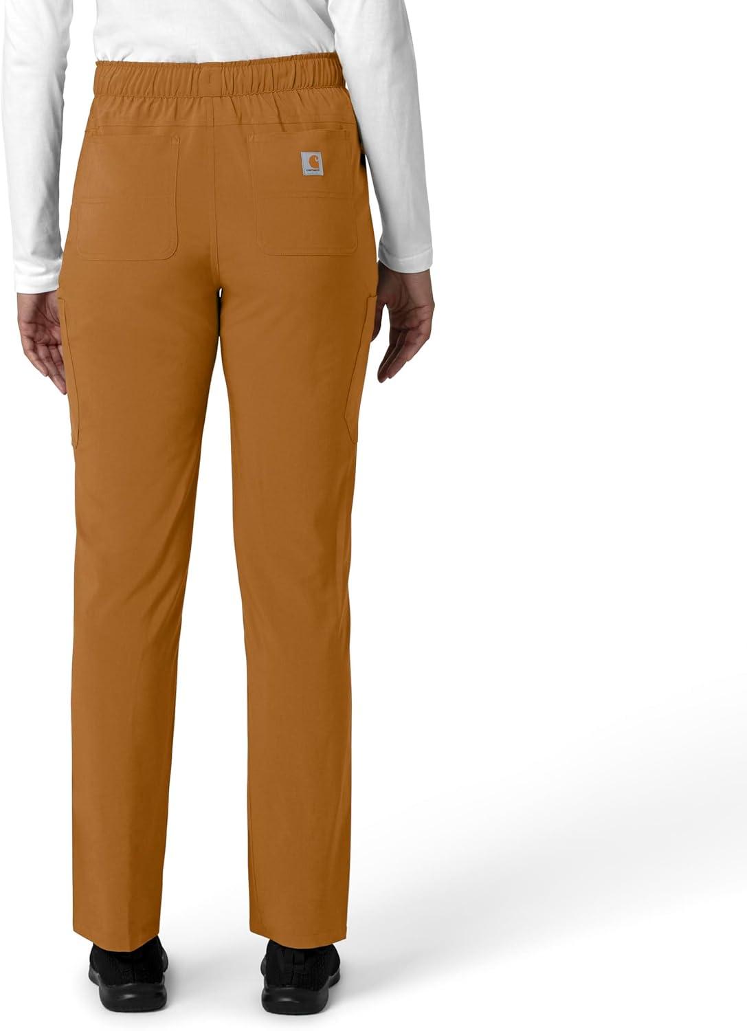 imageCarhartt Womens Womens Straight Leg Cargo Scrub PantFox Brown