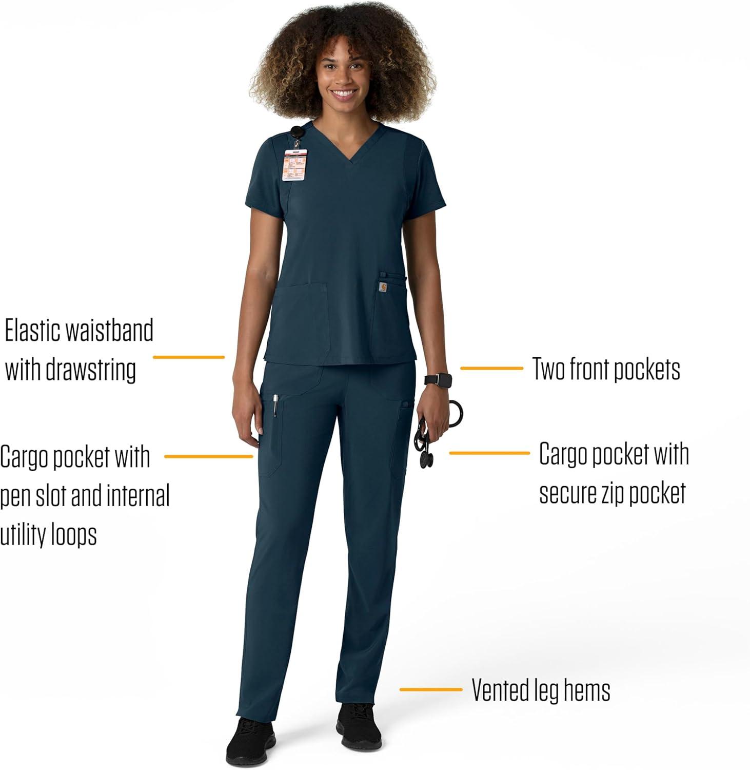 imageCarhartt Womens Womens Straight Leg Cargo Scrub PantNavy