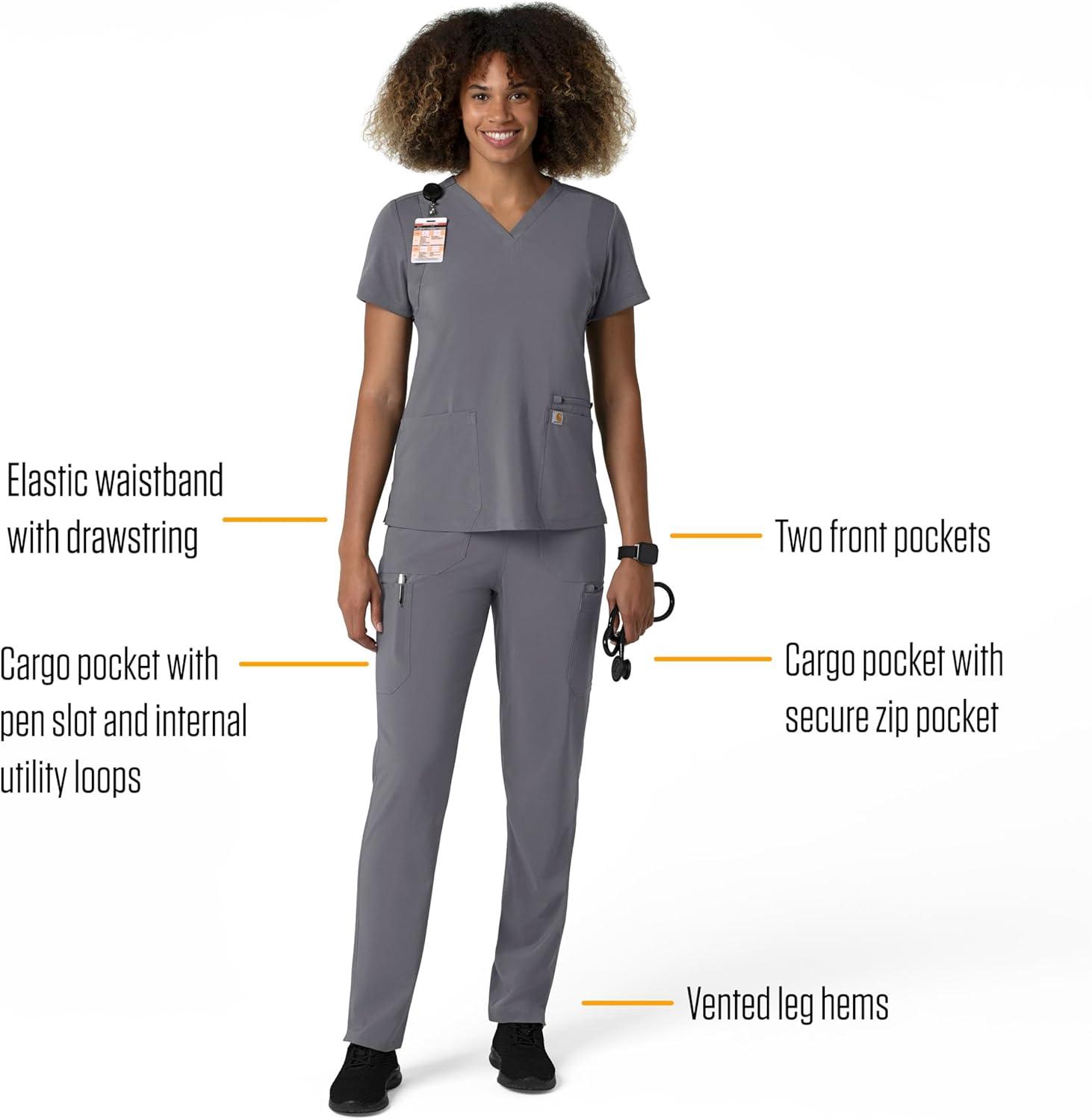 imageCarhartt Womens Womens Straight Leg Cargo Scrub PantPewter