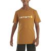 Carhartt Boys’ Short Sleeve Logo T-Shirt(Brown)