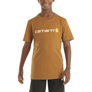 Carhartt Boys’ Short Sleeve Logo T-Shirt(Carhartt Brown)